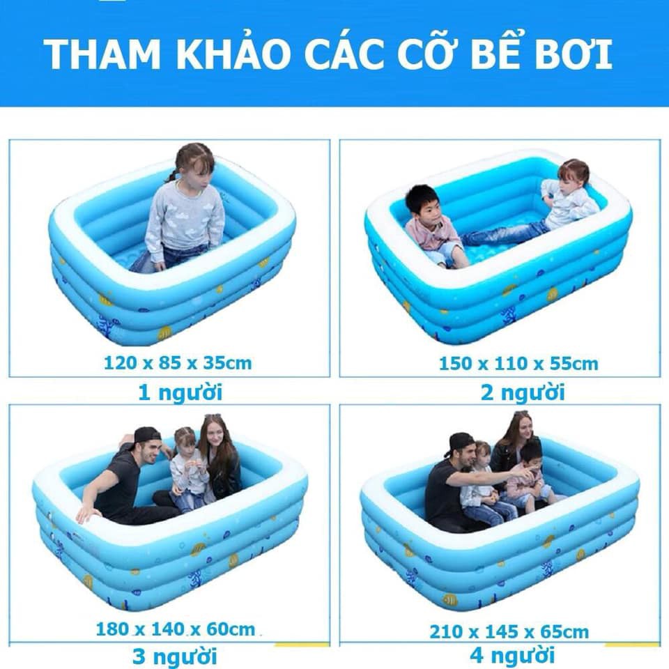 BỂ BƠI PHAO BƠI CHỮ NHẬT 3 TẦNG 1,8M CHO 4 NGƯỜI-GIÁ RẺ SHOPPE