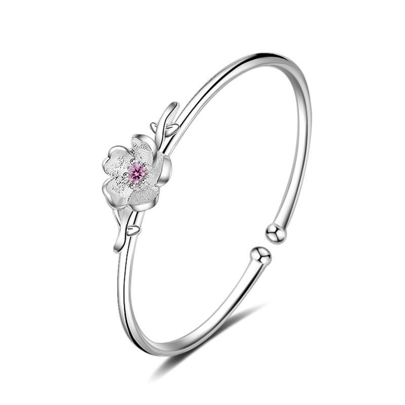 Vòng đeo tay họa tiết hoa anh đào đính đá nhân tạo sành điệu