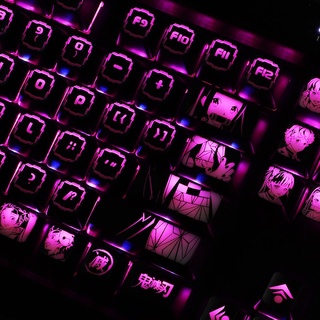 Keycap Demon Slayer Hồ sơ OEM anime mờ PBT Thuốc nhuộm thăng hoa cơ bàn phím keycap 104 phím