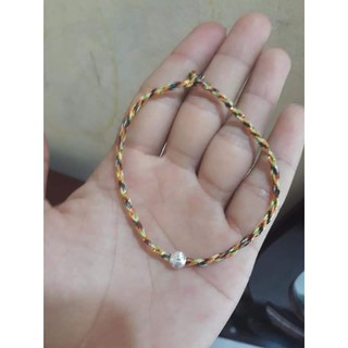 vòng tay chỉ đỏ mix bi bạc