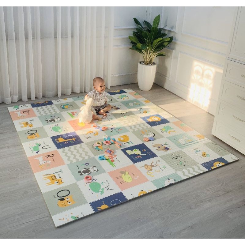 Thảm xốp xpe cao cấp cho bé, Thảm xốp gấp gọn xuất Hàn 1m8*2m*1cm