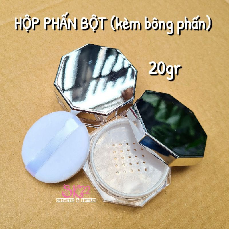 HỘP PHẤN BỘT 10gr/20gr(kèm bông phấn)