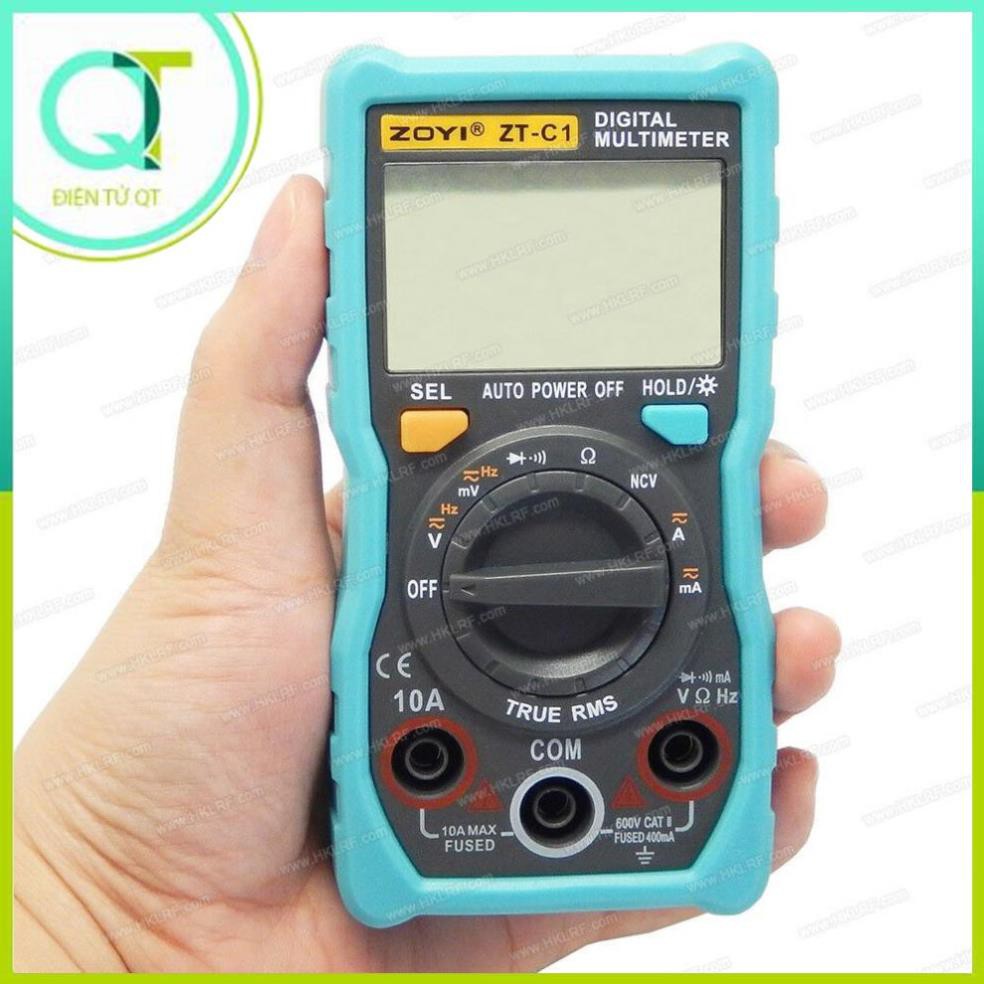 Đồng hồ vạn năng kỹ thuật số Zotek Zoyi Zt-C1 Multimeter bỏ túi đa chức năng đo AC/DC ôm Hz, rò nguồn điện