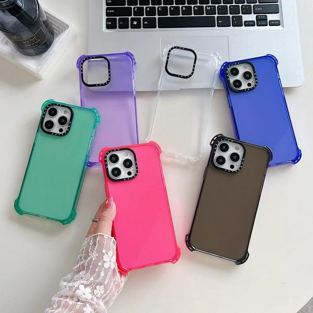 Ốp Điện Thoại Tpu Bảo Vệ Bốn Góc Chống Rơi Màu Trơn Cho iPhone 11 12 13 14 Pro Max