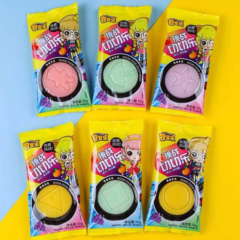 [ Trẻ em sáng tạo ] Combo 30 gói Kẹo thạch Pudding SUGAR SLICE có hình cắt ghép sáng tạo và nhân mứt đi kèm ăn vặt ngon