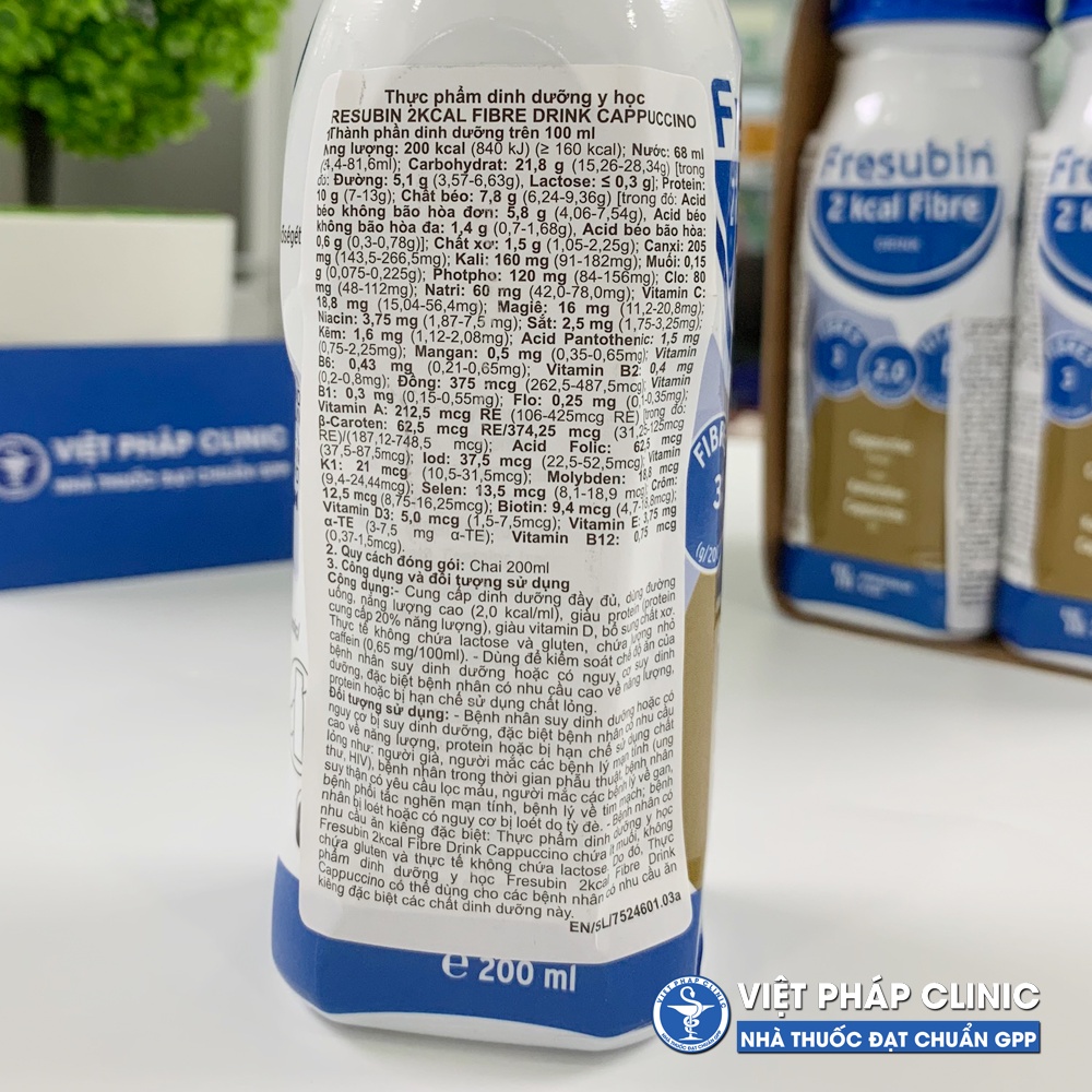 Lốc 4 chai sữa Fresubin 2Kcal Fibre