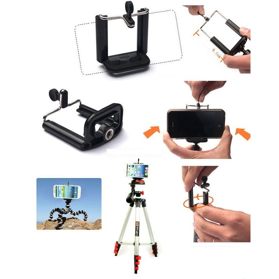 [Kẹp tặng] Kẹp điện thoại cho tripod. ren chuẩn 1/4 inch