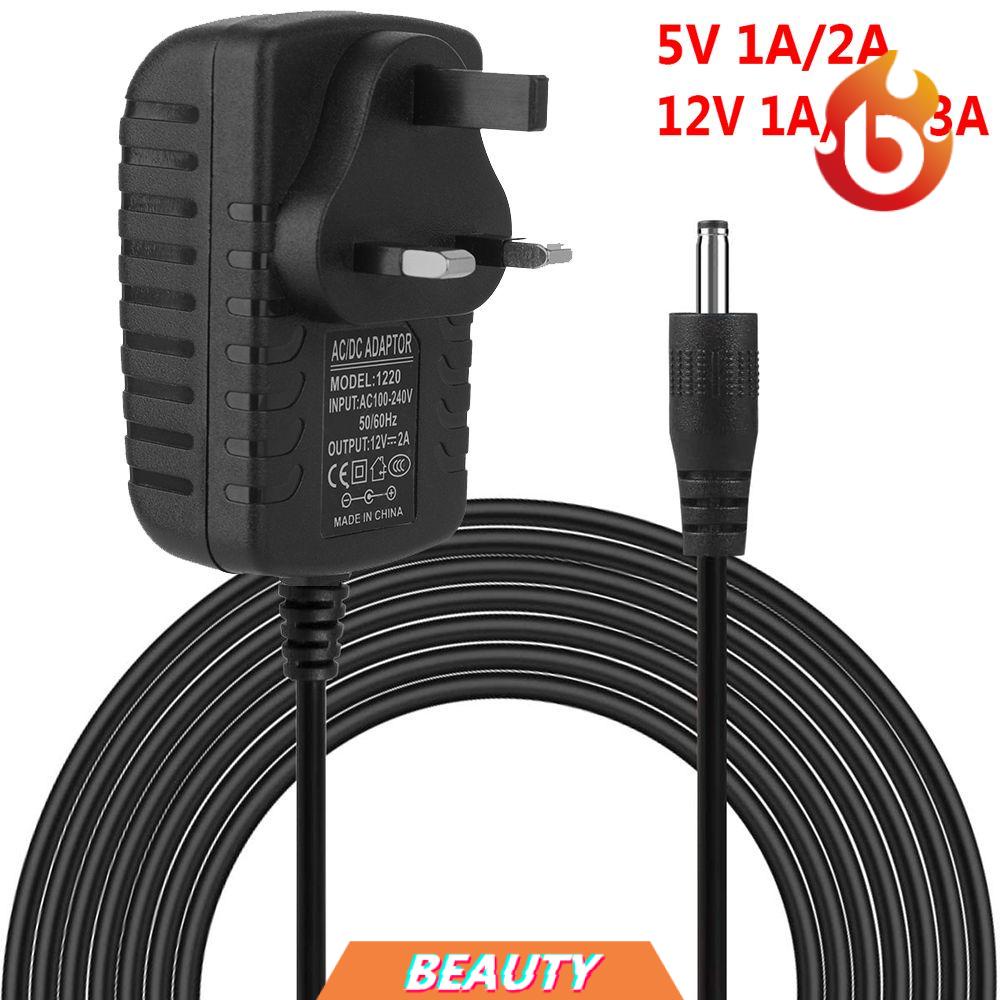 BEAUTY Universal Charger LED Strip UK Plug AC/DC Adapter Mains Transformer CCTV Camera 5V 12V 1A 2A 3A 100-240V Safety Power Supply