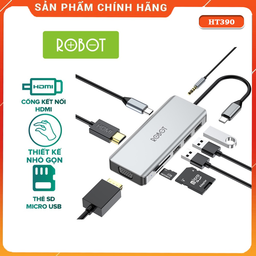HUB Chuyển Đổi Đa Năng ROBOT HT390 9 Trong 1