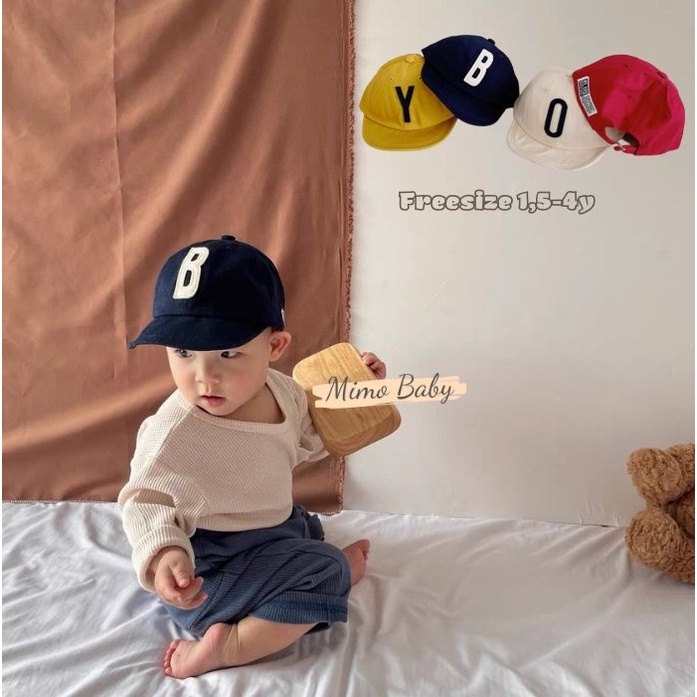 Mũ lưỡi trai vải mềm in hình chữ cái dễ thương cho bé MH122 Mimo Baby