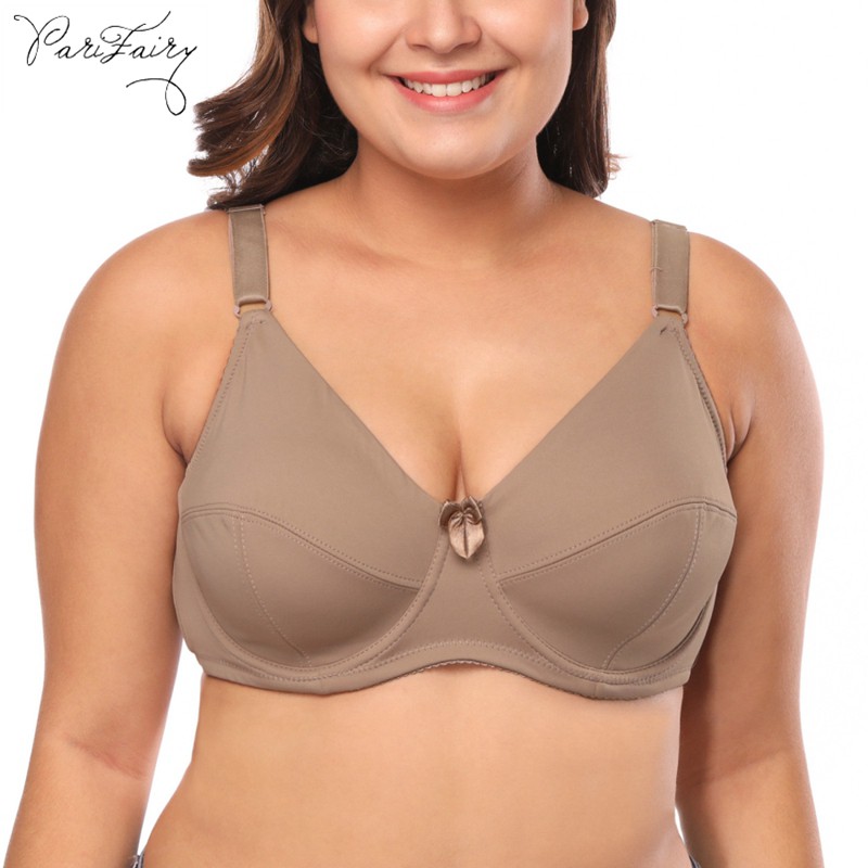 PARIFAIRY Áo ngực nữ Plus Size Full Cup Áo ngực liền mạch màu trơn 36D 38D 40D 42D 44D 46D-3980