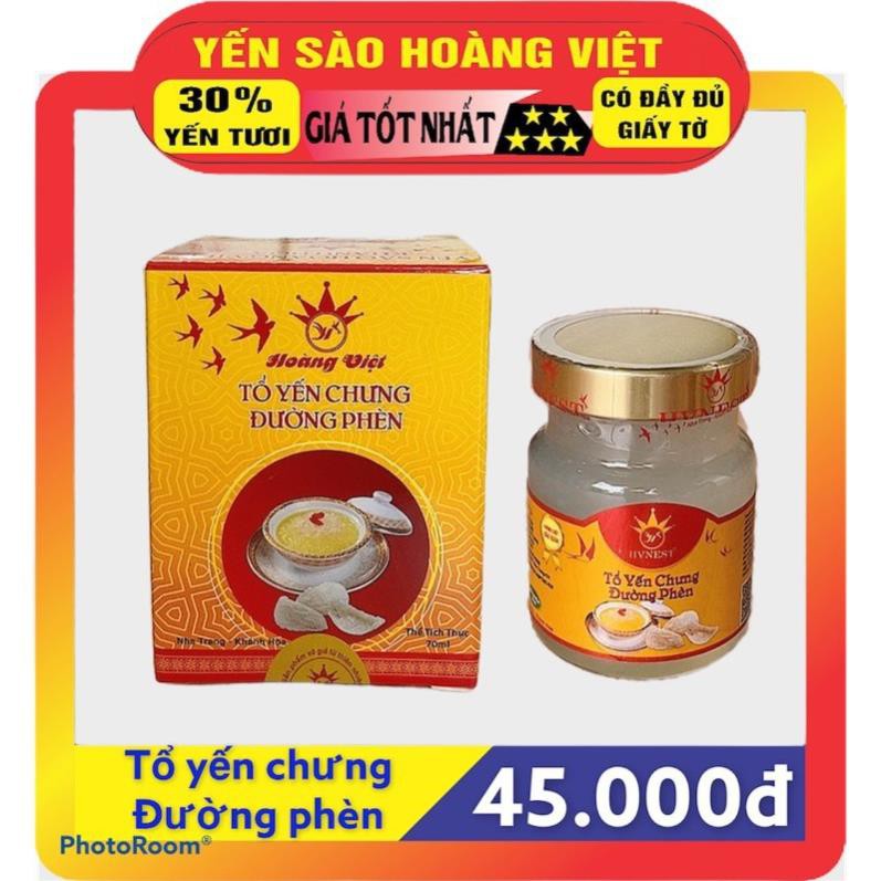 YẾN SÀO CHO TRẺ-Yến Sào Hoàng Việt Tổ Yến Tươi Thiên Nhiên 30% Hũ Thủy Tinh 70 ML Được Xem Trước Khi Nhận.