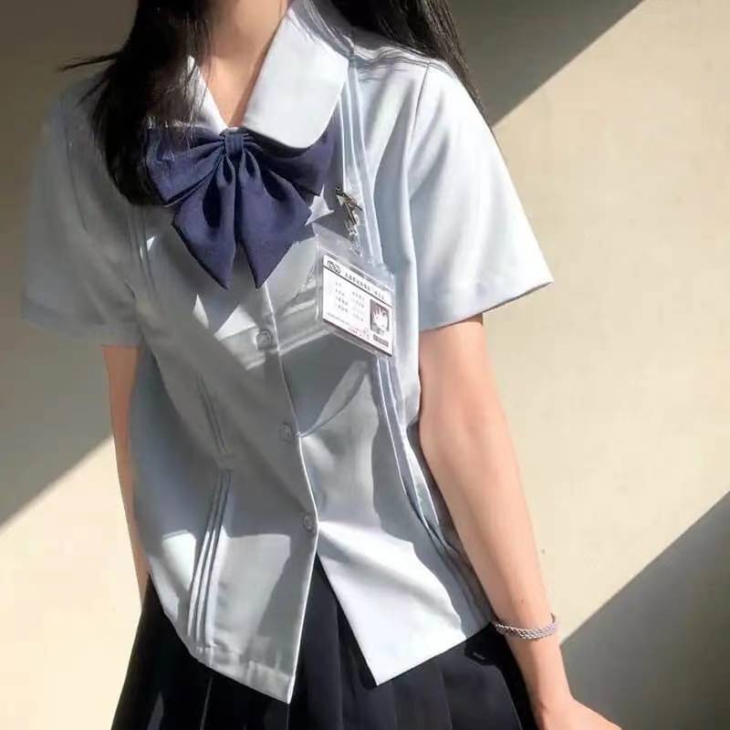 Áo Sơ Mi Đồng Phục Ngắn Tay Thời Trang Mùa Hè Giản Dị