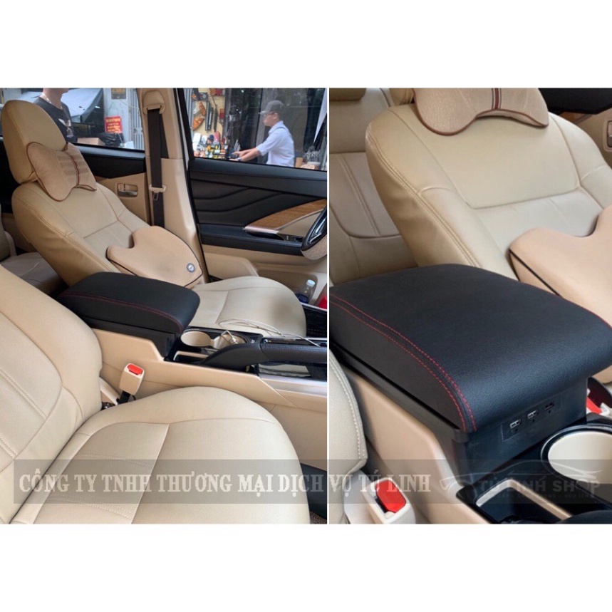 Hộp Tỳ Tay XPANDER Mẫu Bệt Tích Hợp 3 Cổng Sạc USB - Bảo hành 12 tháng