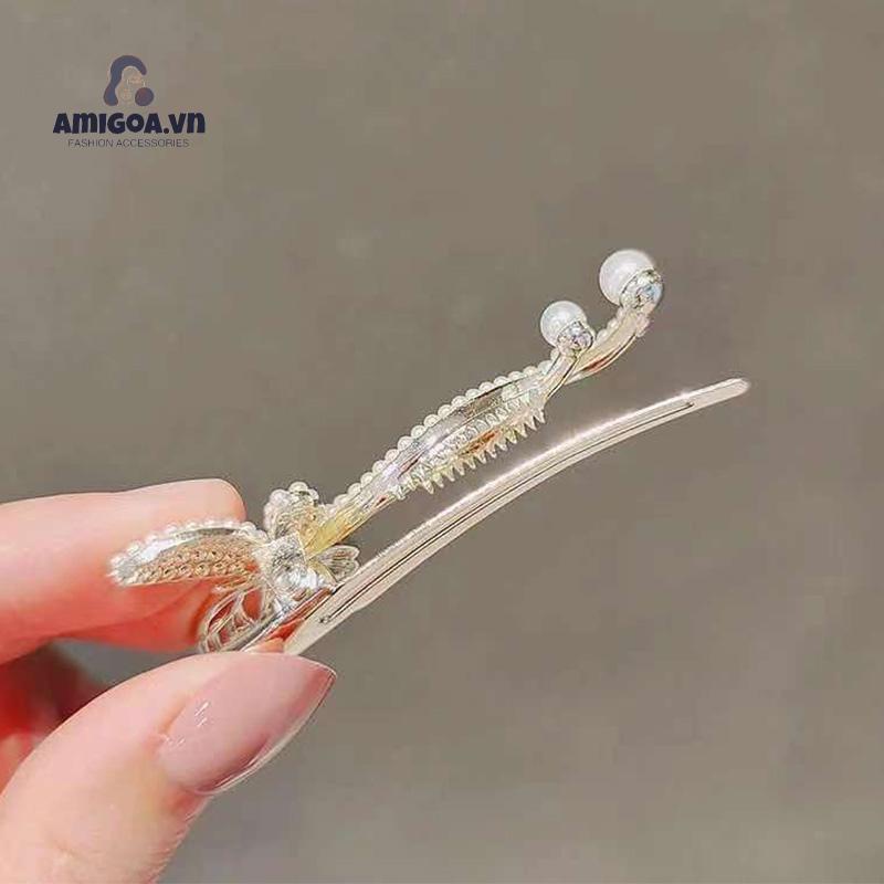 ✨✨Kẹp Tóc Hình Bướm Đính Ngọc Trai Nhân Tạo Thời Trang