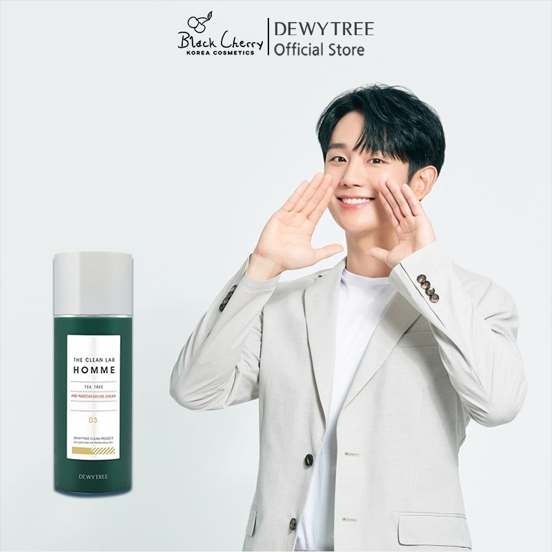 Kem dưỡng cho nam da nhạy cảm chiết xuất trà xanh Dewytree The Clean Lab Homme Tea Tree And Madecassoside Cream 100ml