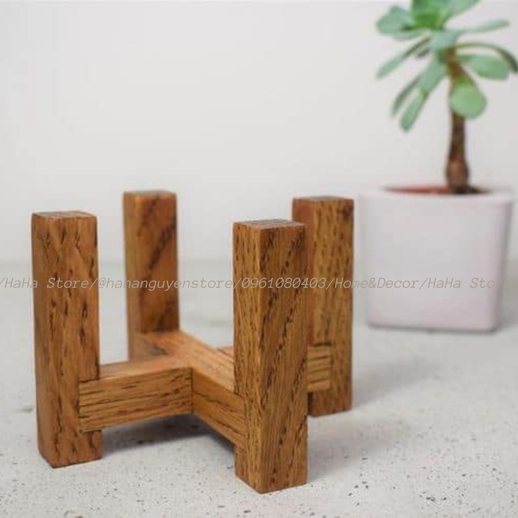 Chân/Kệ Gỗ Đặt Chậu Cây ĐỂ BÀN - Đôn Gỗ Decor CCG01-XS-KV