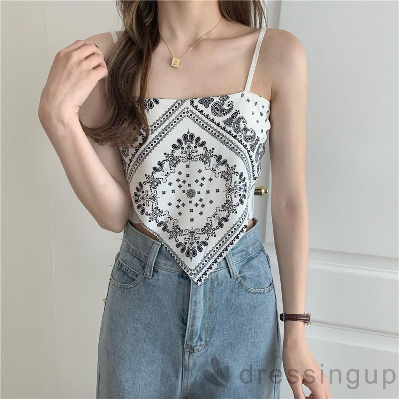 Áo Hai Dây Họa Tiết Hoa Thời Trang Cho Nữ