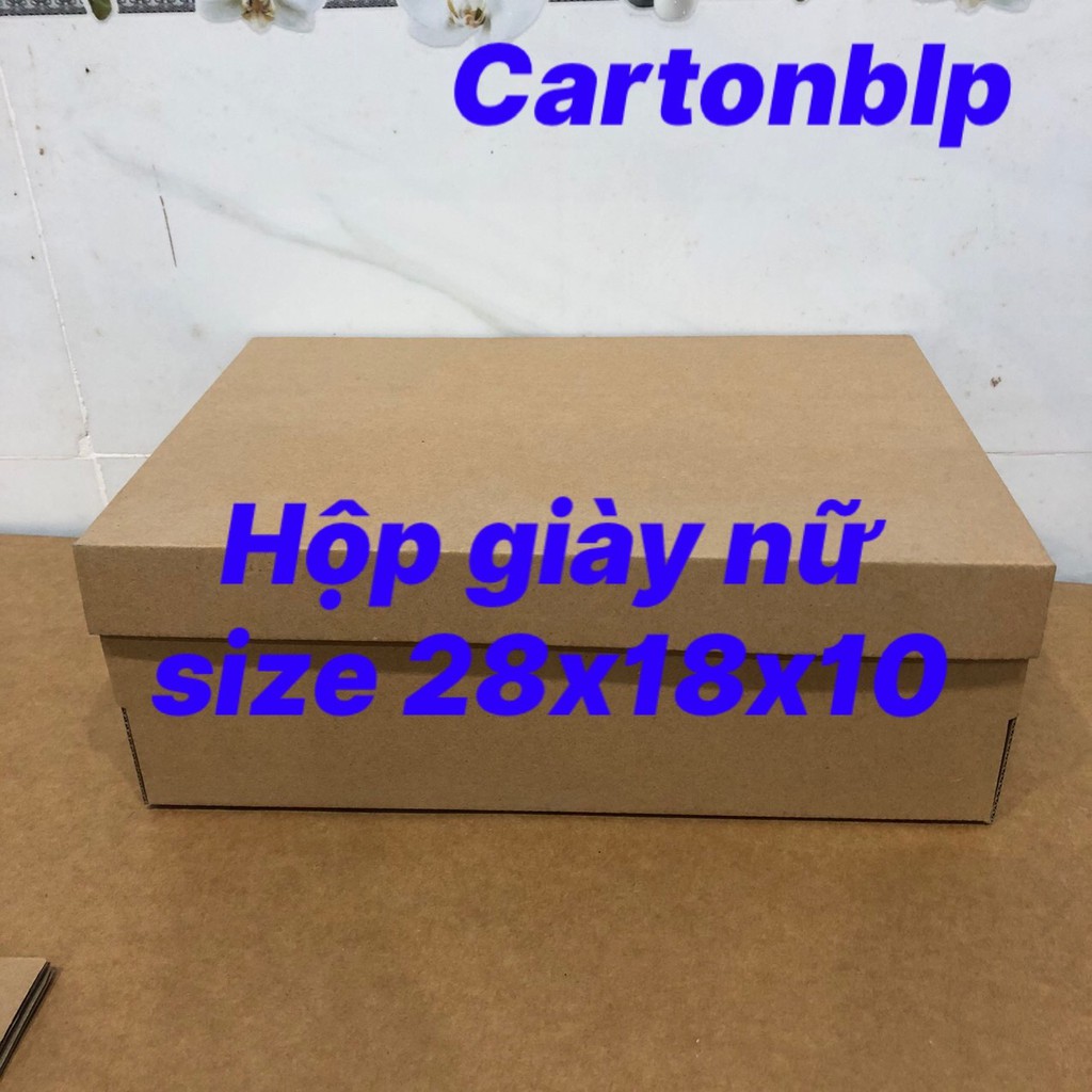 20 hộp giày nữ size 28x18x10 giấy Nâu