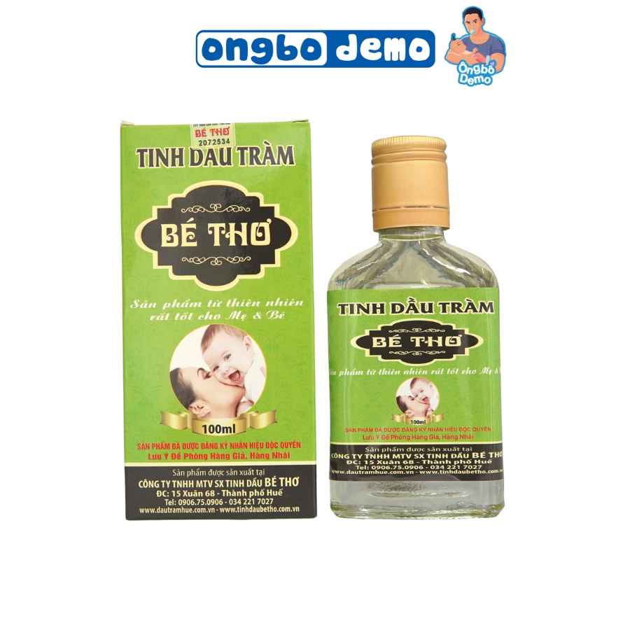 Tinh dầu tràm Bé thơ 100ml, nguyên liệu 100% tự nhiên dành cho bé - Ongbodemo