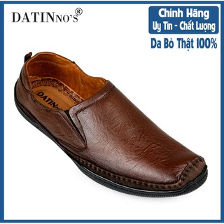 Giày Mọi Nam Da Bò Cao Cấp DATINNOS ( Đen Nâu Da Bò ) - DTS12
