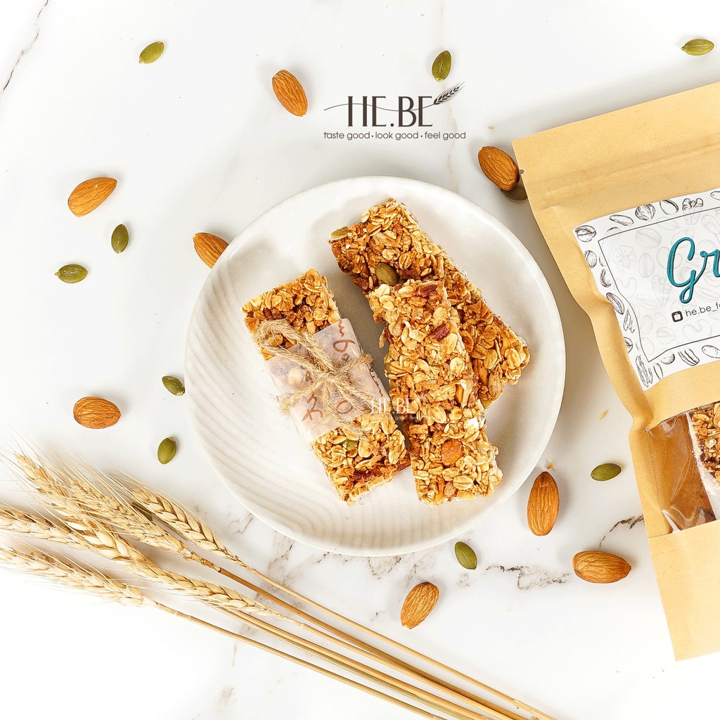 Thanh Ngũ Cốc Crunchy - Granola Bar Không Đường by He.Be | BigBuy360 - bigbuy360.vn