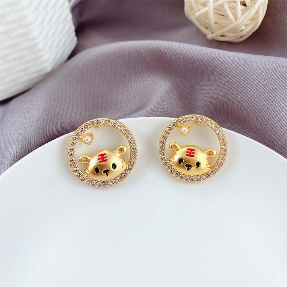 Bông Tai Hình Hoạt Hình Phong Cách Hàn Quốc Xinh Xắn Cho Nữ|Khuyên Tai Hợp Kim Phong Cách Trung Hoa