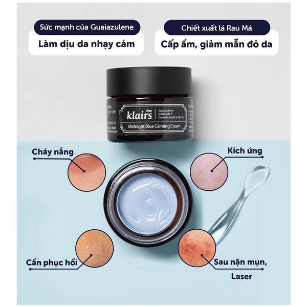 Kem dưỡng Klairs Midnight Blue Calming Cream 30ml & 60ml LS