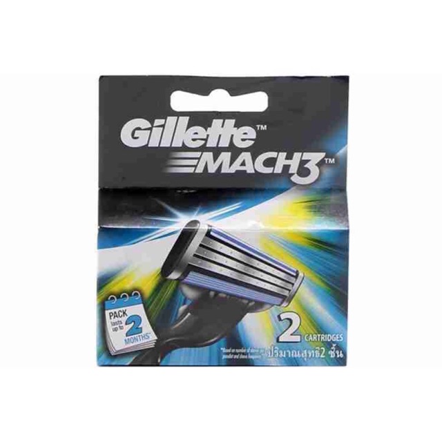 hộp 2 Lưỡi dao cạo Mach3 Basic Gillette mới