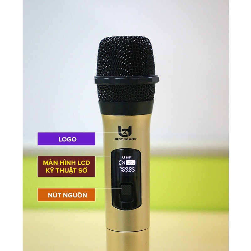 Bộ 02 Micro Không dây Karaoke Ontek E6/W003 chuyên cho amply, loa kéo, hát gia đình - BH 12 THÁNG