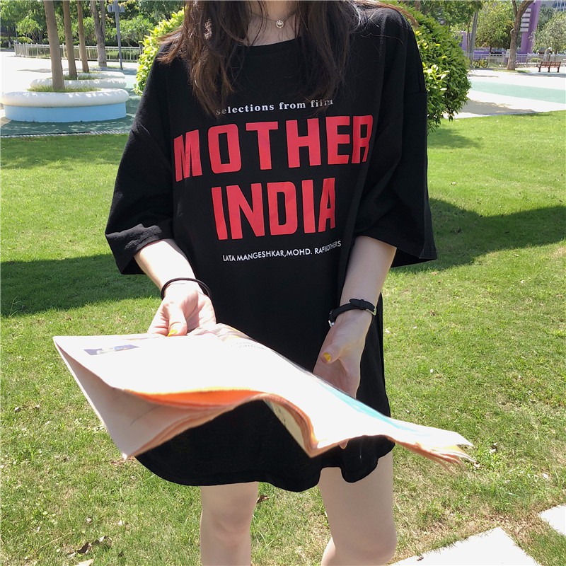 SẴN- [A05] Áo phông Tay Lỡ Mother India Xám Tím Form Rộng