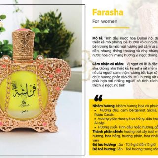 Tinh Dầu Dubai Nội Địa FARASHA
