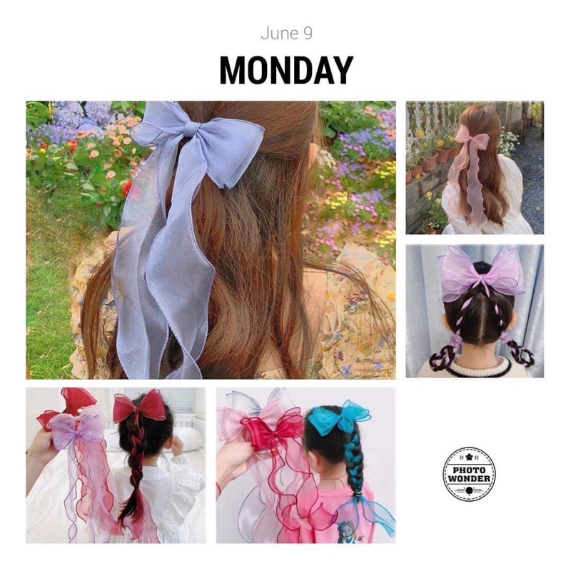 Kẹp nơ voan cho bé gái