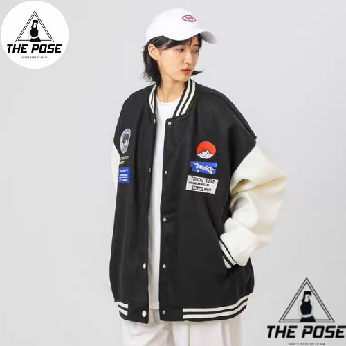 Áo Khoác Nỉ Bomber Unisex IN DINER Ulzzang Nam Nữ Form Rộng Jacket Chống Nắng THE POSE | BigBuy360 - bigbuy360.vn