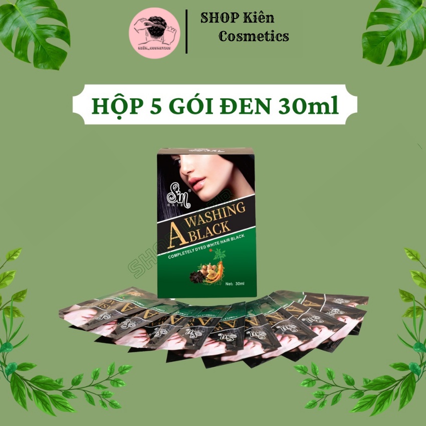 Dầu gội phủ bạc SIN HAIR chính hãng gói 30ml, Dầu gội nhuộm tóc Đen hoặc Nâu trong 5 -10 phút