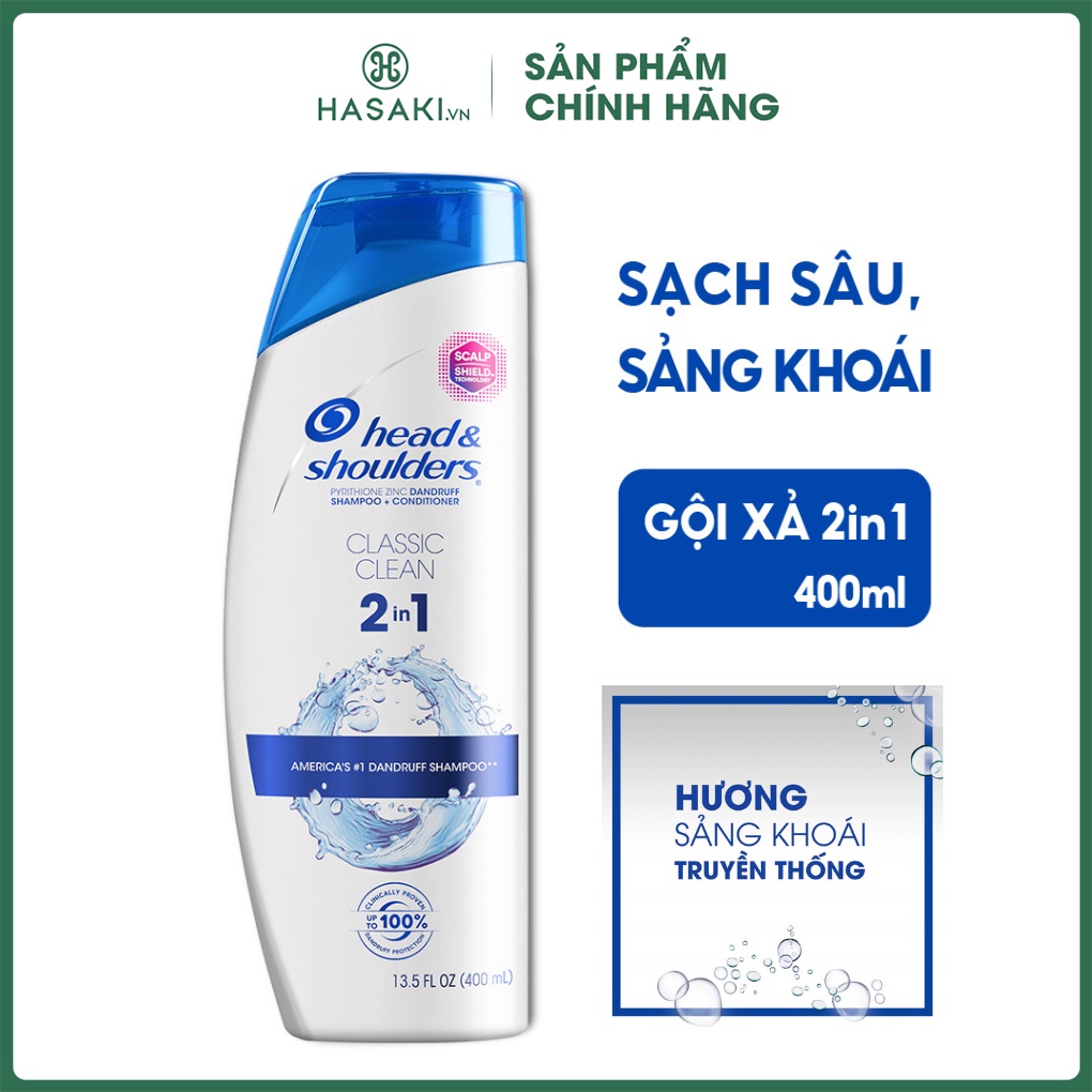Gội Xả 2IN1 Head &amp; Shoulders Classic Clean 400ml Hasaki Sản phẩm chính hãng