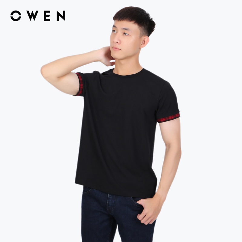 Áo Tshirt ngắn tay Nam Owen Modal Slim Fit Đen - TSN23660
