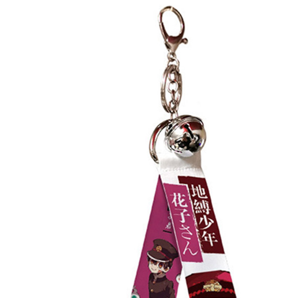 FORBETTER Simple Cartoon Keyrings Cool Cosplay Prop Toilet-bound Keychain Women Hanako Kun Wild Ribbon Jibaku Shounen Bell Japanese Anime/Multicolor