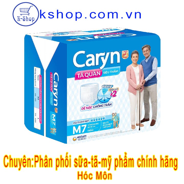 [Mẫu Mới]Tã Quần Caryn siêu thấm cho người lớn M7 ( 60-85 CM)