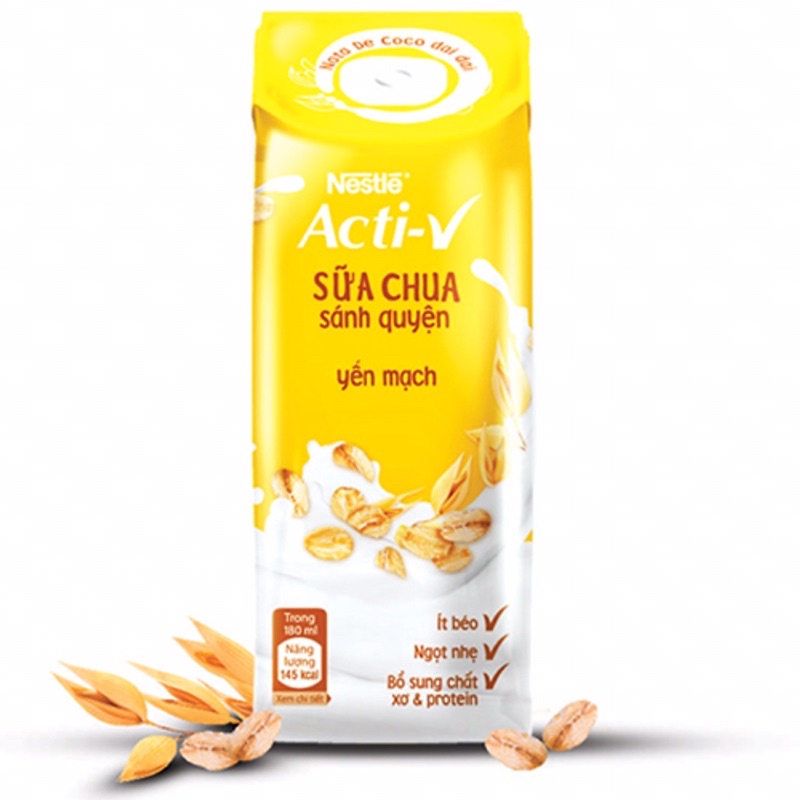 Thùng 48 hộp sữa chua uống yến mạch nestle Acti-v