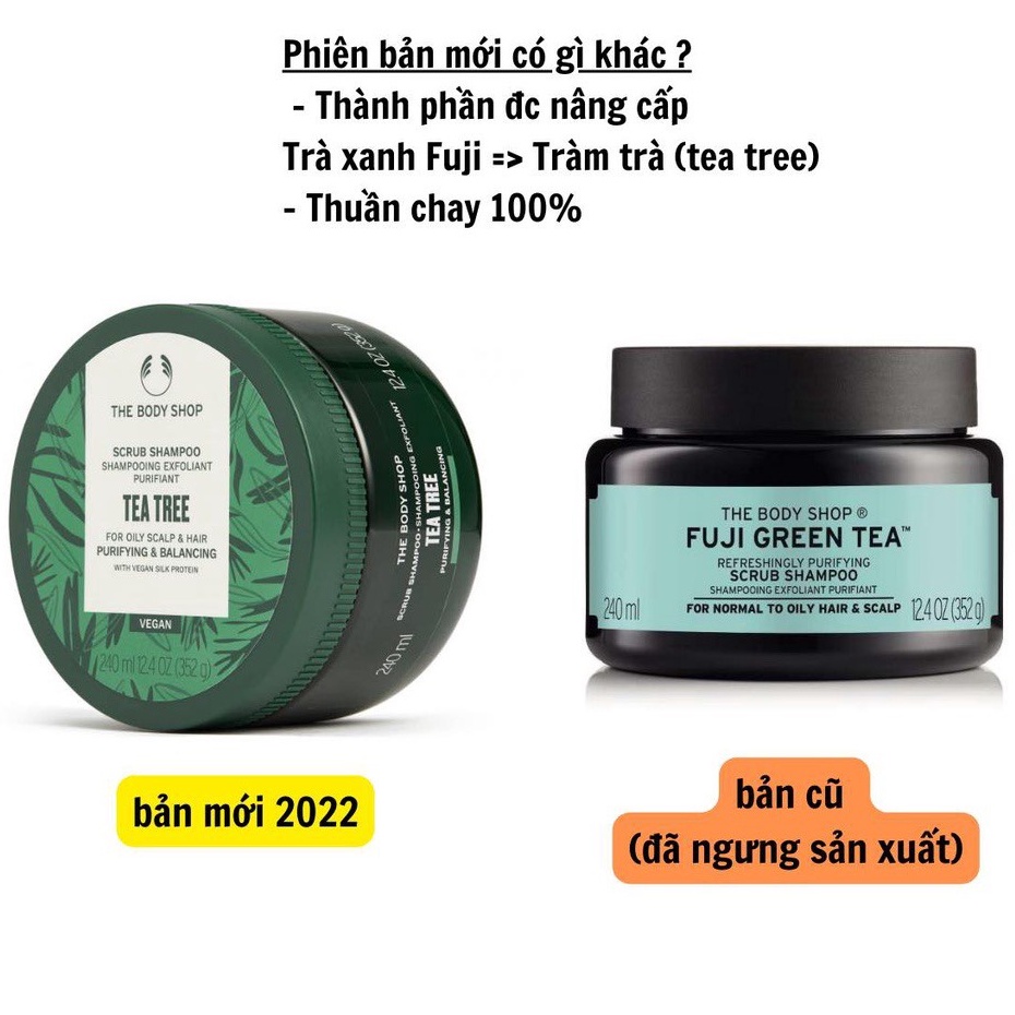 Dầu Gội Tẩy Tế Bào Chết Fuji Green Tea The Body Shop Cleansing Hair Shampoo Scrub 240ml