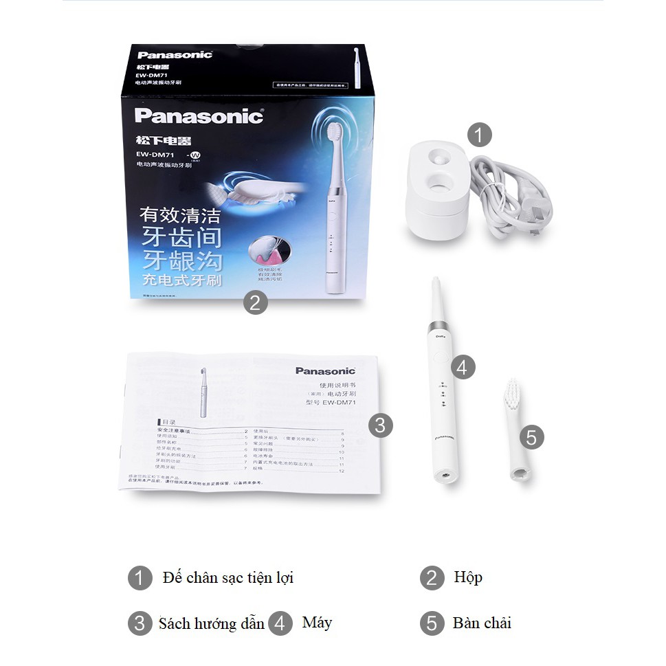 Bàn chải đánh răng điện Panasonic EW-DM71. Hàng nhập khẩu chính hãng