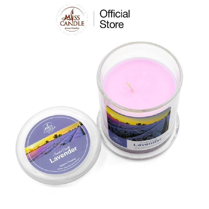 Nến thơm hũ Miss Candle NQM3414 Lavender 230g (Hương hoa oải hương)