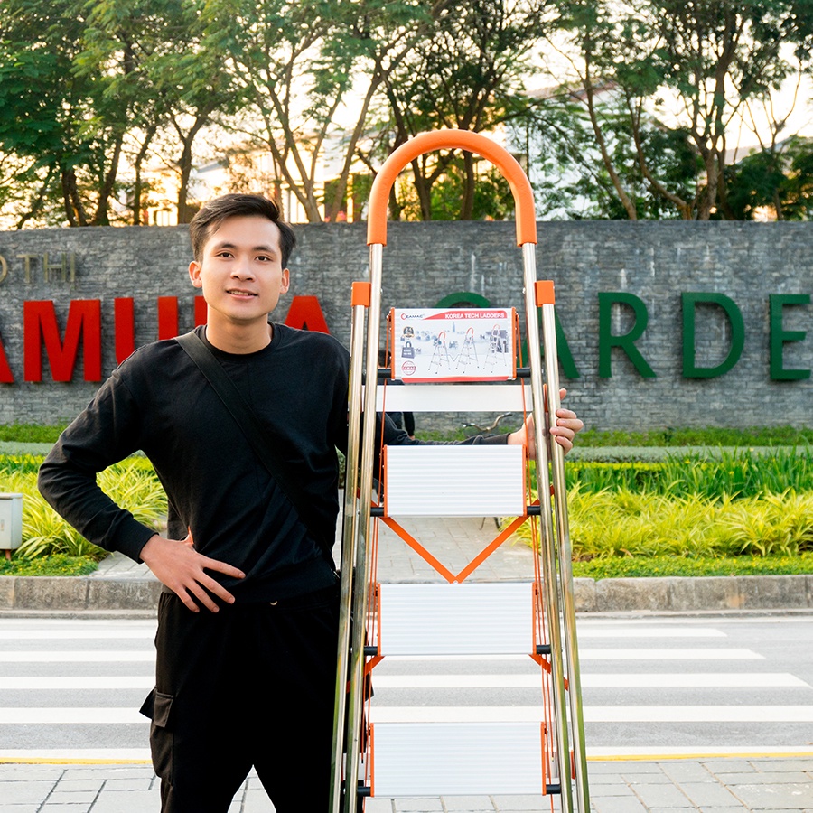 Thang nhôm ghế 3.4.5.6.7 bậc PRO DAMITA cao cấp chính hãng hàn quốc tải trọng 300kg