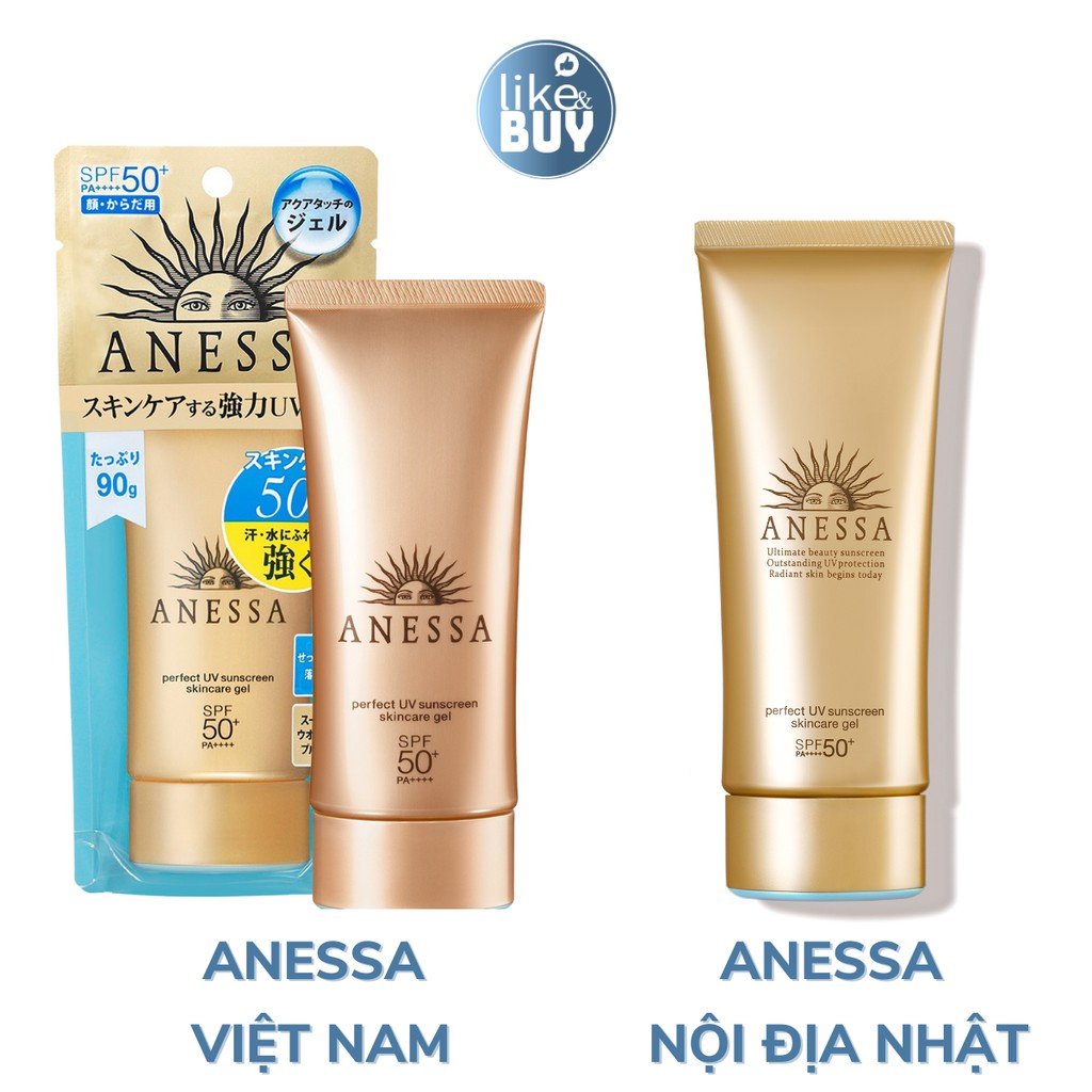 Kem chống nắng Anessa Perfect UV Gel SPF50+ PA++++ kiềm dầu dưỡng ẩm da 90g - hàng ngoại Like&Buy