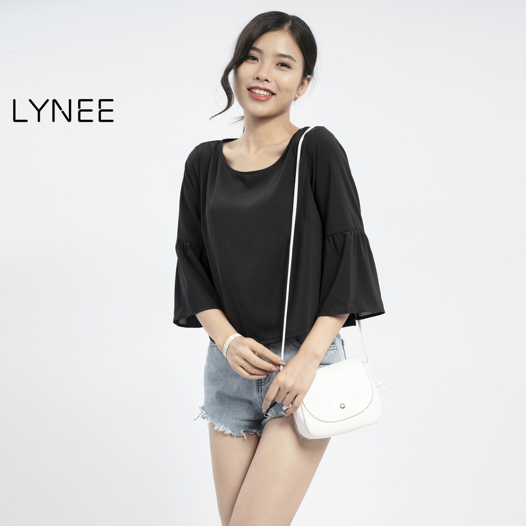 Áo ctoptop cổ tròn tay lỡ thời trang LYNEE