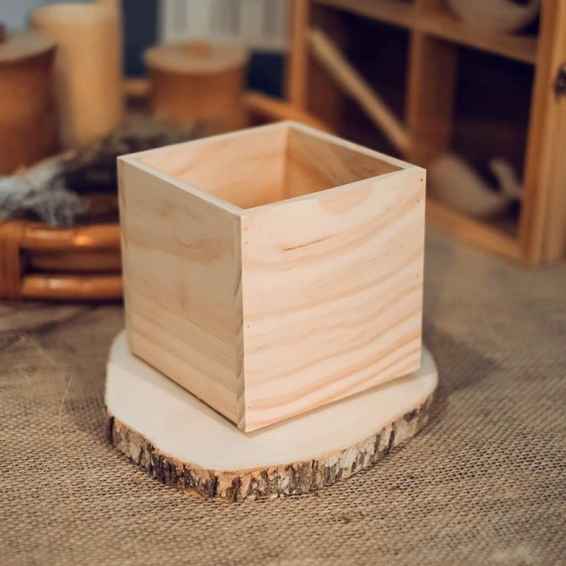 [chậu gỗ ] vuông trồng cây để bàn -HUY_Decor