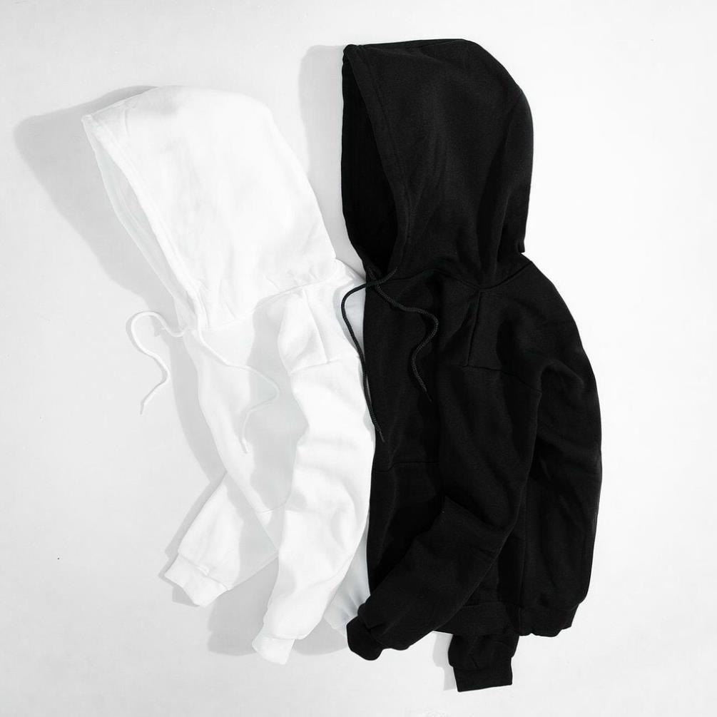 Áo Hoodie unisex nam nữ đôi cặp form rộng trơn trắng đen có mũ đẹp chất nỉ phong cách trẻ trung Hàn Quốc | BigBuy360 - bigbuy360.vn