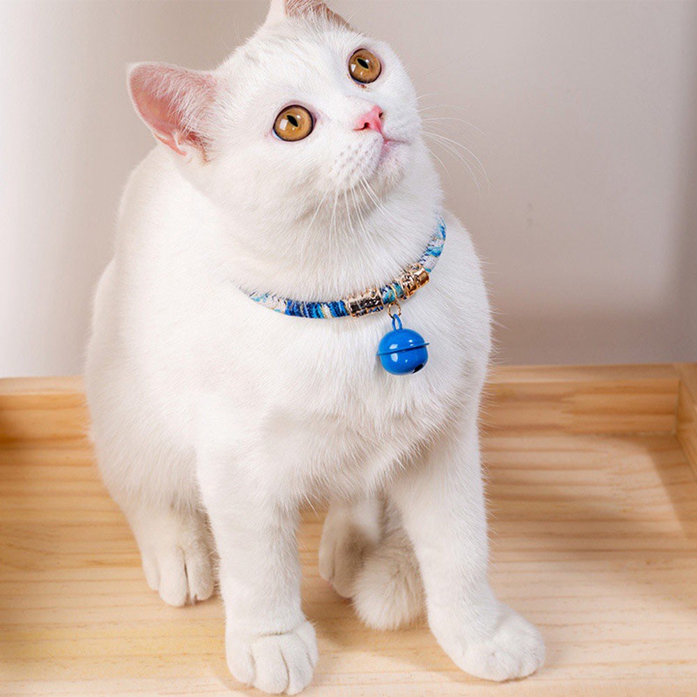 Vòng Cổ Gắn Chuông Có Thể Điều Chỉnh Nhiều Màu Phong Cách Nhật Bản Cho Mèo Cưng