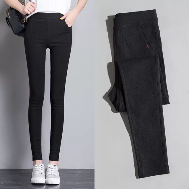 (Có bigsize)Quần Legging giả Jean cạp cao ôm dày giãn tốt hai loại lót lông không lót lông | BigBuy360 - bigbuy360.vn